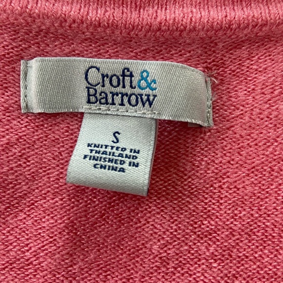 Croft & Barrow Pink Cardigan Sweater Bolero Short Sleeve Open Front Soft Size S - Picture 3 of 9